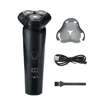 Električni brivnik za moške – mokro/suho, rotacijski, LED prikaz, USB