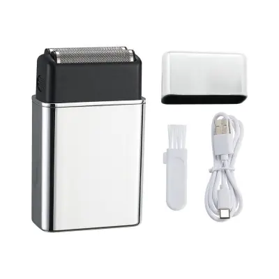 Prenosni moški brivnik – mini USB, IPX vodoodporen, zmogljiv Silver
