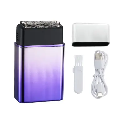 Prenosni moški brivnik – mini USB, IPX vodoodporen, zmogljiv Purple