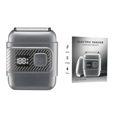 Gibajoči 3-listni električni brivnik – nerjaveča rezila, Type-C Silver