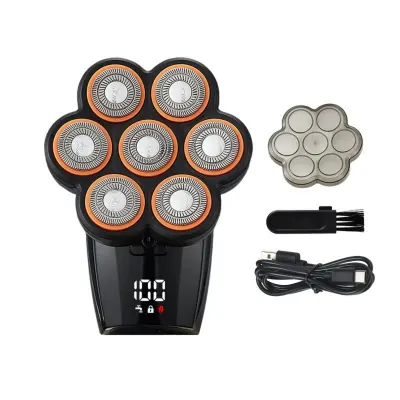 7D magnetna plavajoča glavica brivnika – LED, Type-C, IPX5, 120min Black