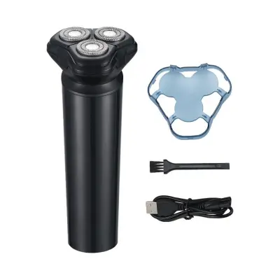 Moški rotacijski brivnik — vlažno/suho, USB, IPX7, LED zaslon, 80 min Black