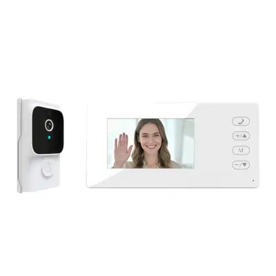 Brezžični video zvonec z 3,5-palčnim zaslonom — brez WiFi, polnilna baterija, dvosmerna komunikacija, infrardeči nočni vid
