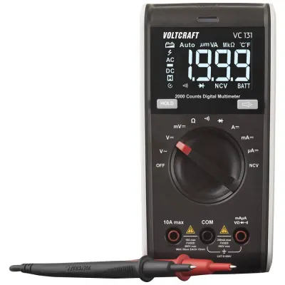 VOLTCRAFT VC131 ročni multimeter  digitalni  CAT III 600 V Prikaz (štetje): 2000