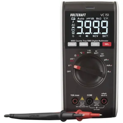 VOLTCRAFT VC151 ročni multimeter  digitalni  CAT III 600 V Prikaz (štetje): 4000