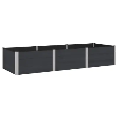 vidaXL Vrtna visoka greda Črna 300 x 100 x 54 cm