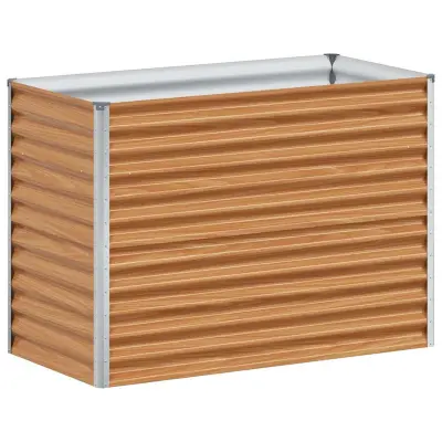 vidaXL Vrtna visoka greda Svetlo rjava 98 x 50 x 68 cm Cinkana jeklena