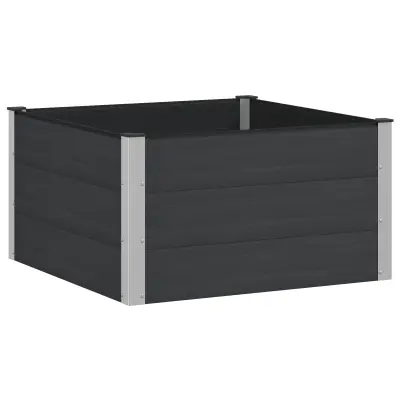 vidaXL Vrtna visoka greda Črna 100 x 100 x 54 cm