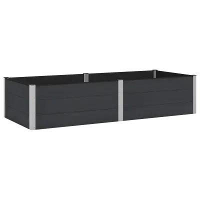 vidaXL Vrtna visoka greda Črna 250 x 100 x 54 cm
