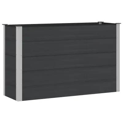 vidaXL Vrtna visoka greda Črna 150 x 50 x 91 cm