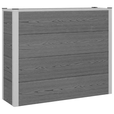 vidaXL Vrtna visoka greda Siva 100 x 30 x 22 cm WPC in aluminij