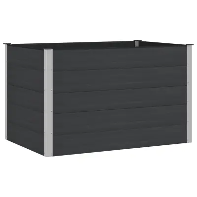 vidaXL Vrtna visoka greda Črna 150 x 100 x 91 cm