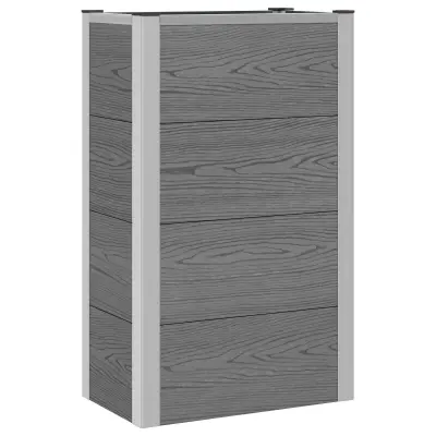 vidaXL Vrtna visoka greda Siva 50 x 30 x 22 cm WPC in aluminij