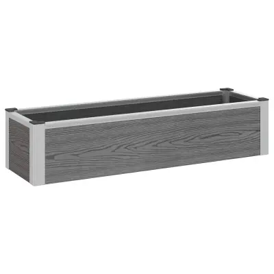 vidaXL Vrtna visoka greda Siva 100 x 30 x 22 cm WPC in aluminij