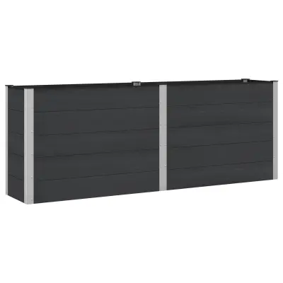 vidaXL Vrtna visoka greda Črna 250 x 50 x 91 cm