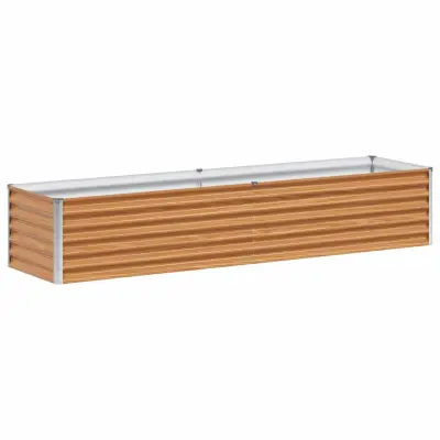 vidaXL Vrtna visoka greda 195 x 50 x 36 cm Cinkana jeklena