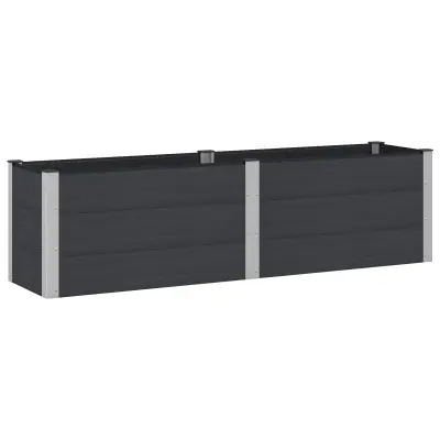 vidaXL Vrtna visoka greda Črna 200 x 50 x 54 cm