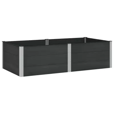 vidaXL Vrtna visoka greda Črna 200 x 100 x 54 cm