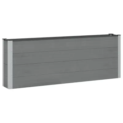 vidaXL Vrtna visoka greda Črna 200 x 30 x 72 cm WPC in aluminij