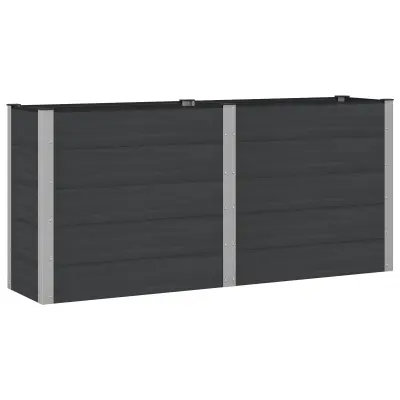 vidaXL Vrtna visoka greda Črna 200 x 50 x 91 cm