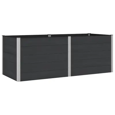 vidaXL Vrtna visoka greda Črna 250 x 100 x 91 cm