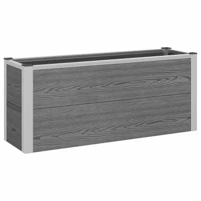 vidaXL Vrtna visoka greda Siva 100 x 30 x 22 cm WPC in aluminij