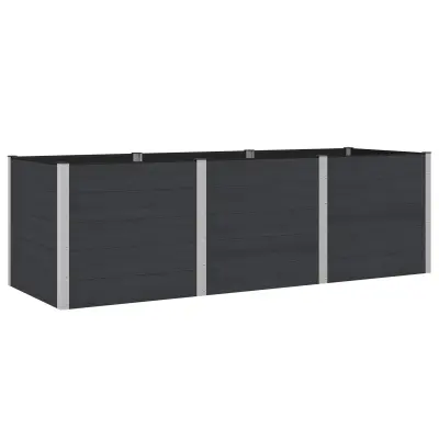 vidaXL Vrtna visoka greda Črna 300 x 100 x 91 cm