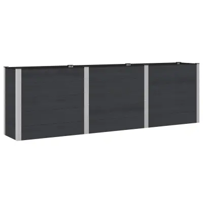 vidaXL Vrtna visoka greda Črna 300 x 50 x 91 cm