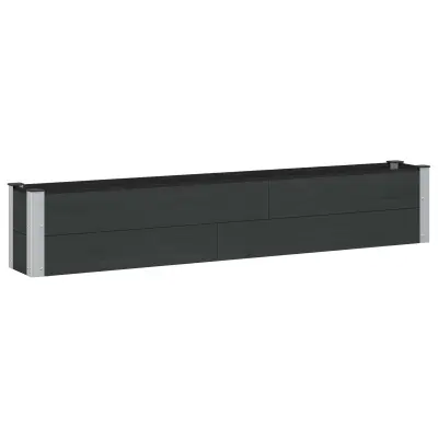 vidaXL Vrtna visoka greda Črna 200 x 30 x 36 cm