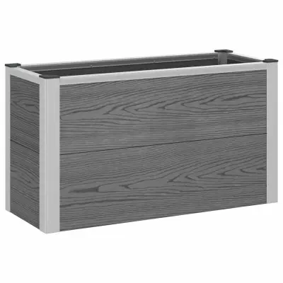 vidaXL Vrtna visoka greda Siva 75 x 30 x 22 cm WPC in aluminij