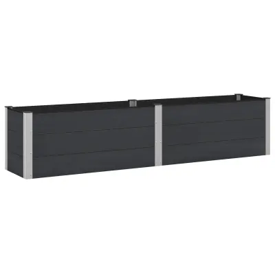 vidaXL Vrtna visoka greda Črna 250 x 50 x 54 cm