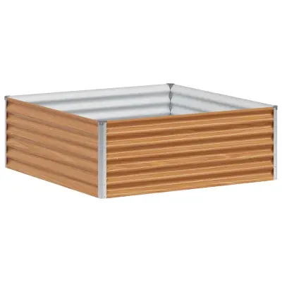 vidaXL Vrtna visoka greda 98 x 100 x 36 cm Cinkana jeklena
