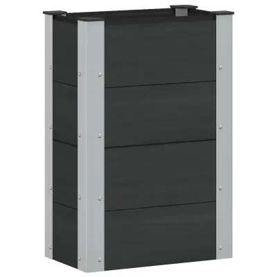 vidaXL Vrtna visoka greda Črna 50 x 30 x 72 cm