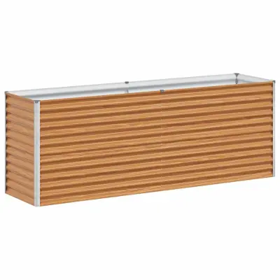 vidaXL Vrtna visoka greda 195 x 50 x 68 cm Cinkana jeklena