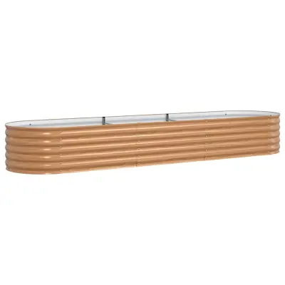 vidaXL Dvignjena gredica Rjava 320 x 80 x 44 cm Jeklo