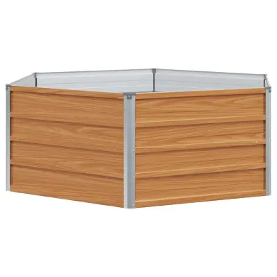 vidaXL Povišana vrtna gredica Izgled lesa 129 x 129 x 45 cm