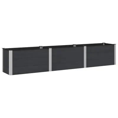 vidaXL Vrtna visoka greda Črna 300 x 50 x 54 cm