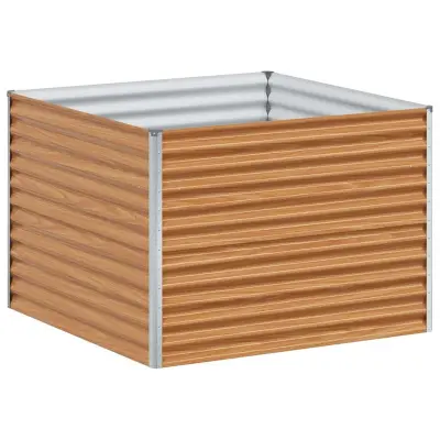 vidaXL Vrtna visoka greda 98 x 100 x 68 cm Cinkana jeklena