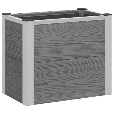 vidaXL Vrtna visoka greda Siva 50 x 30 x 22 cm WPC in aluminij