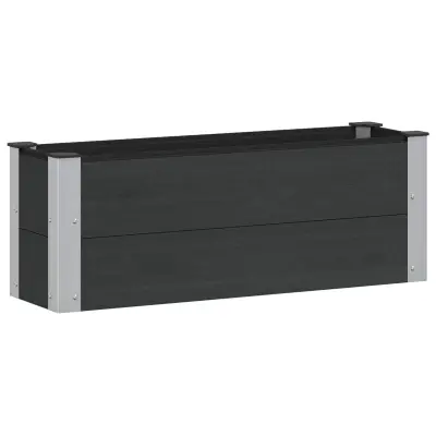 vidaXL Vrtna visoka greda Črna 100 x 30 x 36 cm