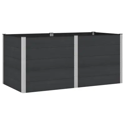 vidaXL Vrtna visoka greda Črna 200 x 100 x 91 cm