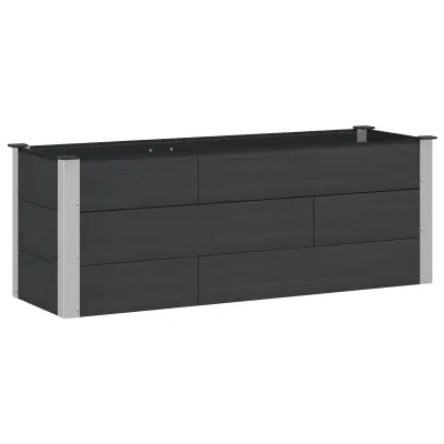 vidaXL Vrtna visoka greda Črna 150 x 50 x 54 cm