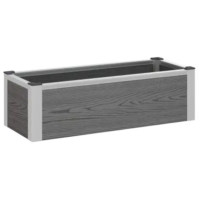 vidaXL Vrtna visoka greda Siva 75 x 30 x 22 cm WPC in aluminij