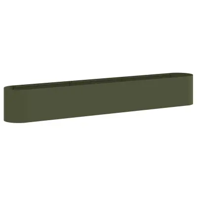 vidaXL Povišana vrtna gredica Olivno zelena 280 x 40 x 40 cm