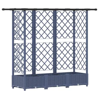vidaXL Dvignjeno ležišče s trellisom in streho Siva 164 x 40 x 123 cm