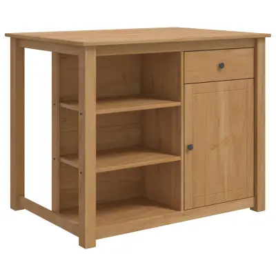 vidaXL Kuhinjski voziček PANAMA 2 pcs Medeno voskasta 112 x 77 x 90 cm