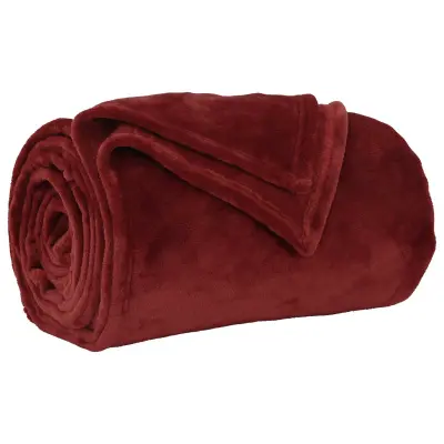 vidaXL Odeja Bordeaux rdeča 220 x 240 cm Flis