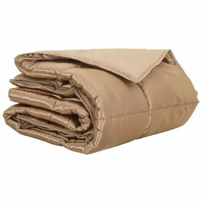 vidaXL Poletna odeja Zlata 135 x 220 cm Satin in mikrovlakna