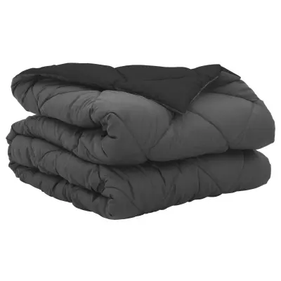 vidaXL Poletna odeja Črna in anthracit 200 x 135 cm Mikrovlakna