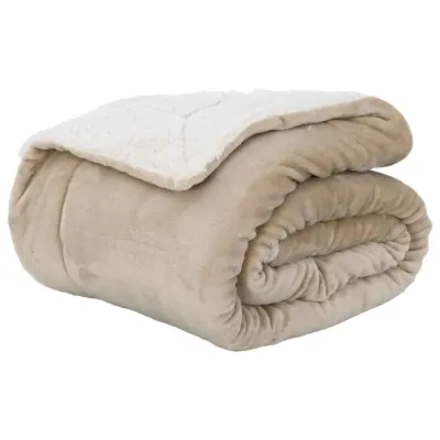 vidaXL Odeja Bež 240 x 270 cm Flis